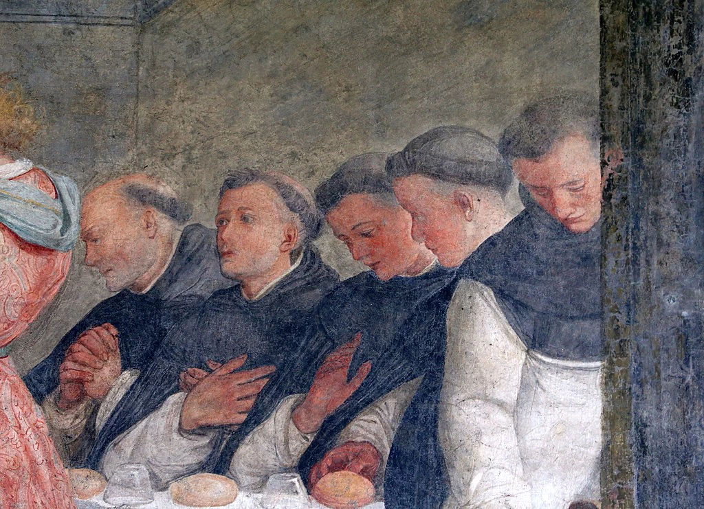 Chiostro Grande in Santa Maria Novella - San Domenico a mensa nutrito dagli angeli, dettaglio 2